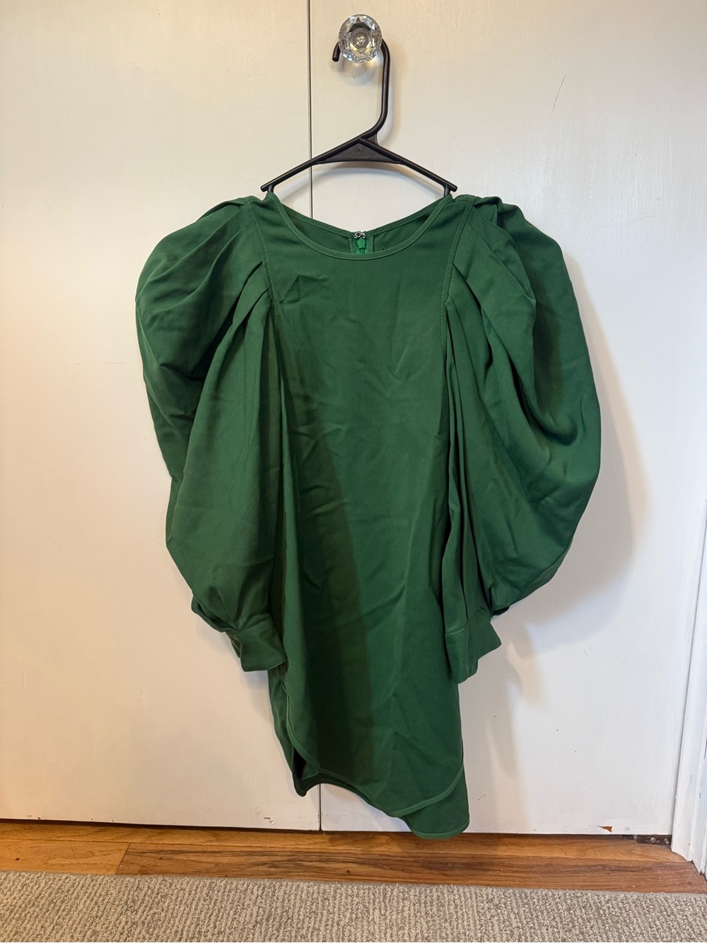 Isabel Marant Emerald Green Puff-Sleeve Mini Top